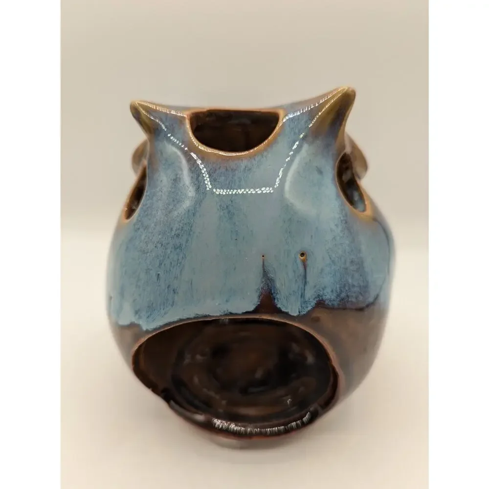 Pier 1 Imports Ceramic Glazed Owl Tealight Votive Candle Holder 5